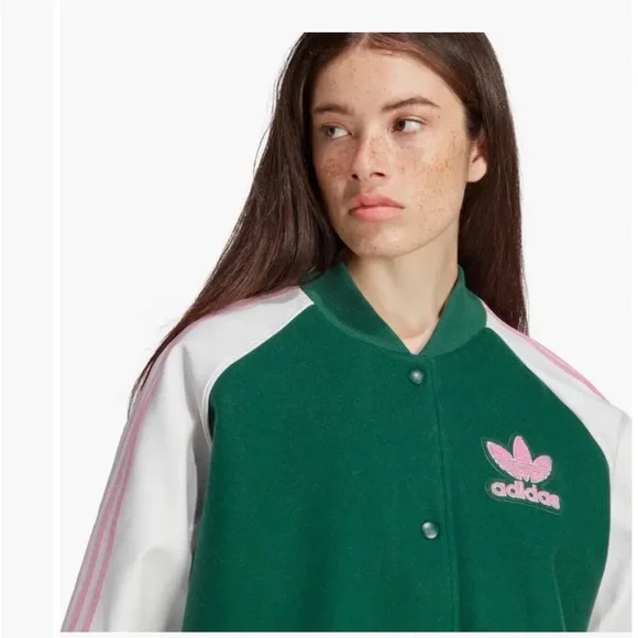 NWT Adidas VRCT Jacket Green Three stripe S - Picture 2 of 12